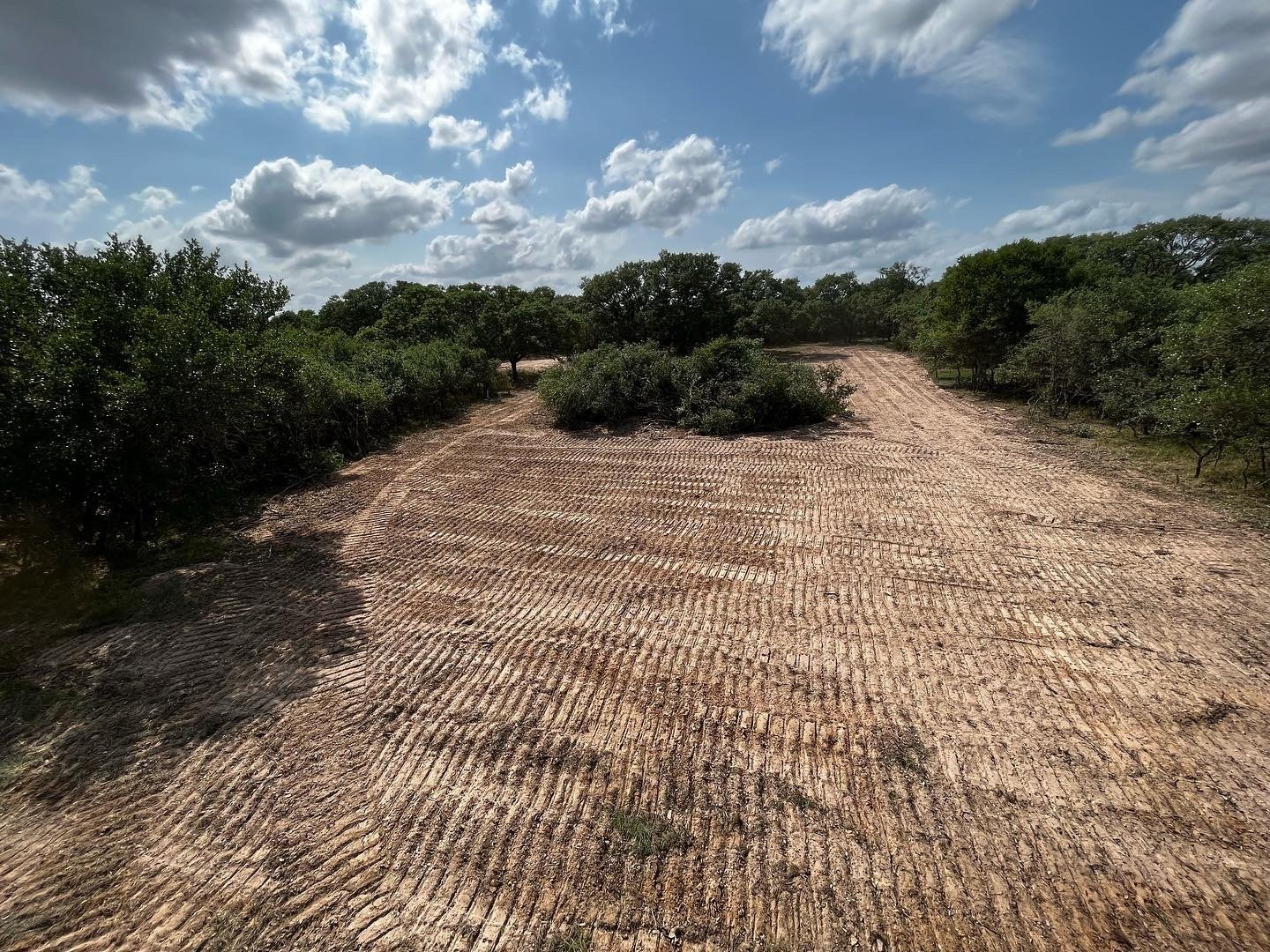 After land clearing project on rural property near Katy, Texas