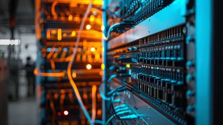 Data center server room representing Texas data center development and land demand
