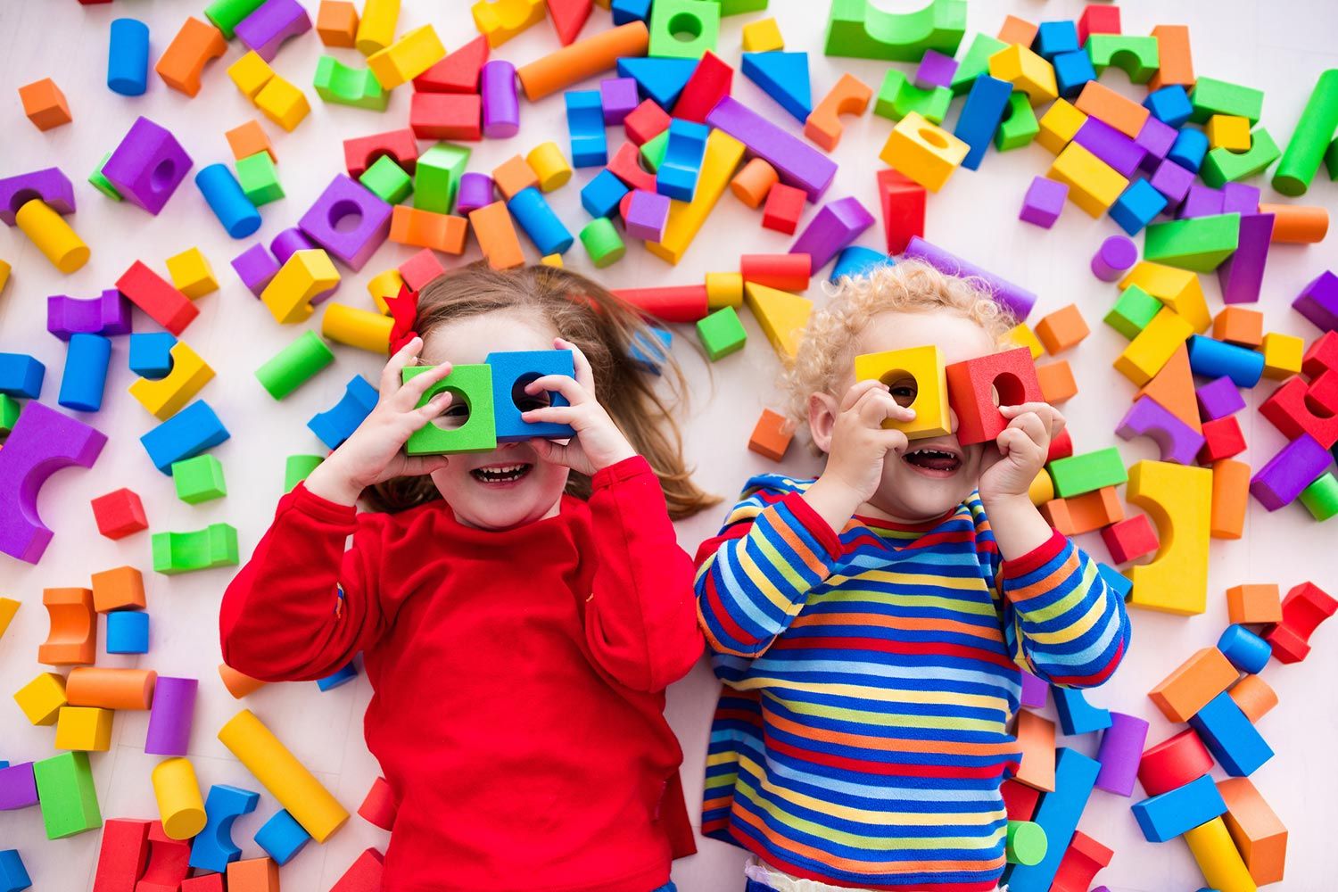 Children Playing with Shapes — Woodridge, IL — Montessori of Woodridge