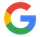 The google logo is a rainbow colored circle with the letter g in the middle.