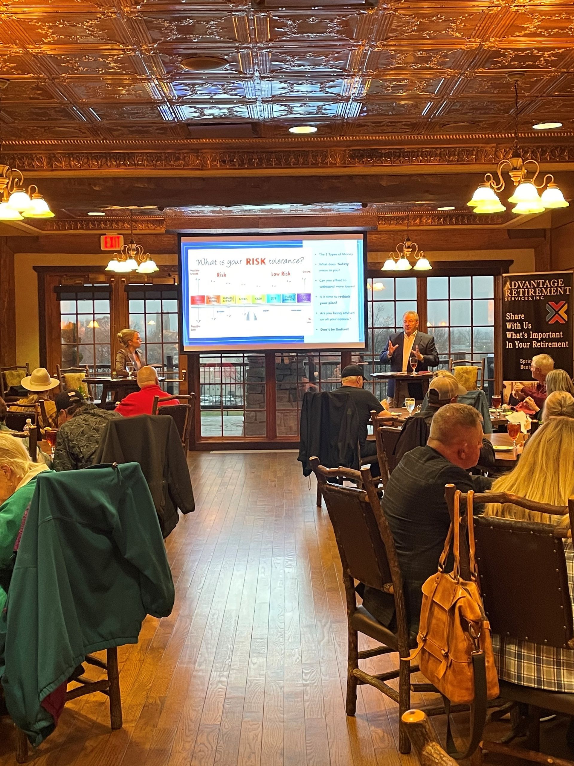 A past dinner event hosted by Advantage Retirement Service, Inc.