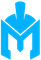 Blue geometric logo with a stylized white M shape and central upward-pointing tower