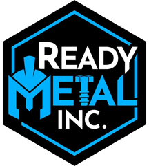 Ready Meal Inc. logo in blue and white inside a black hexagon