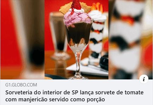 Sorveteria do interior de SP lança sorvete de tomate com manjericão servido como porção Sorveteria do interior de SP lança sorvete de tomate com manjericão servido como porção