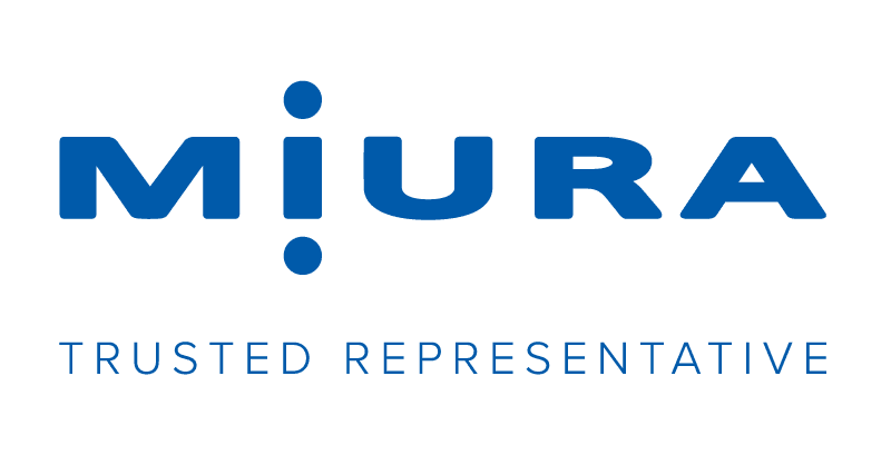 The Miura logo in blue, with the text