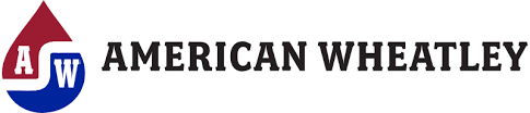 A logo for american wheatley with a red , white and blue drop