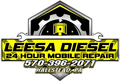 Leesa Diesel 24-hour mobile repair logo with phone number and Hallstead, PA text
