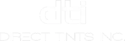 Logo for Direct Tents Inc. with "dti" in a stylized font above the company name.