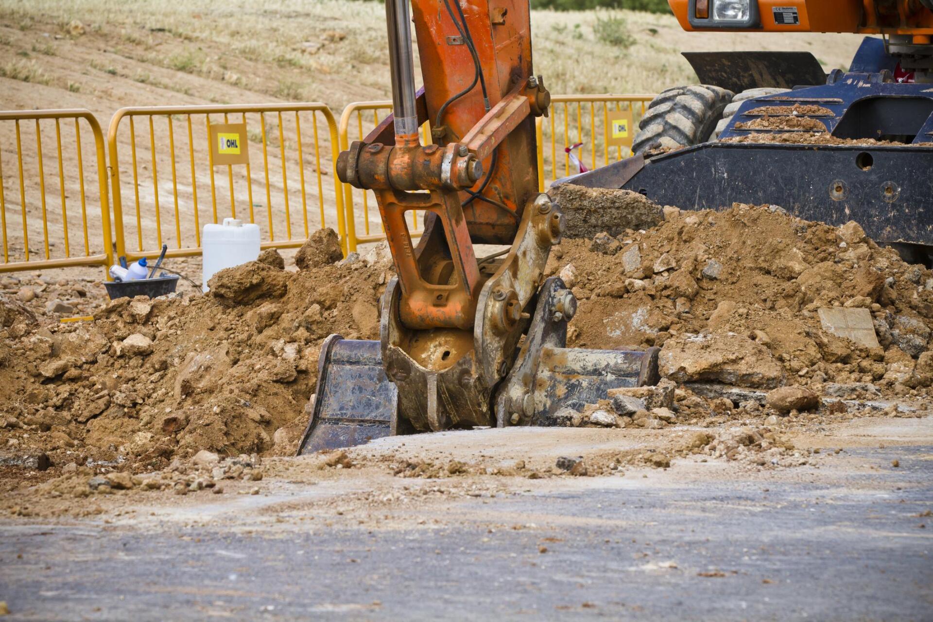 excavator digging the ground