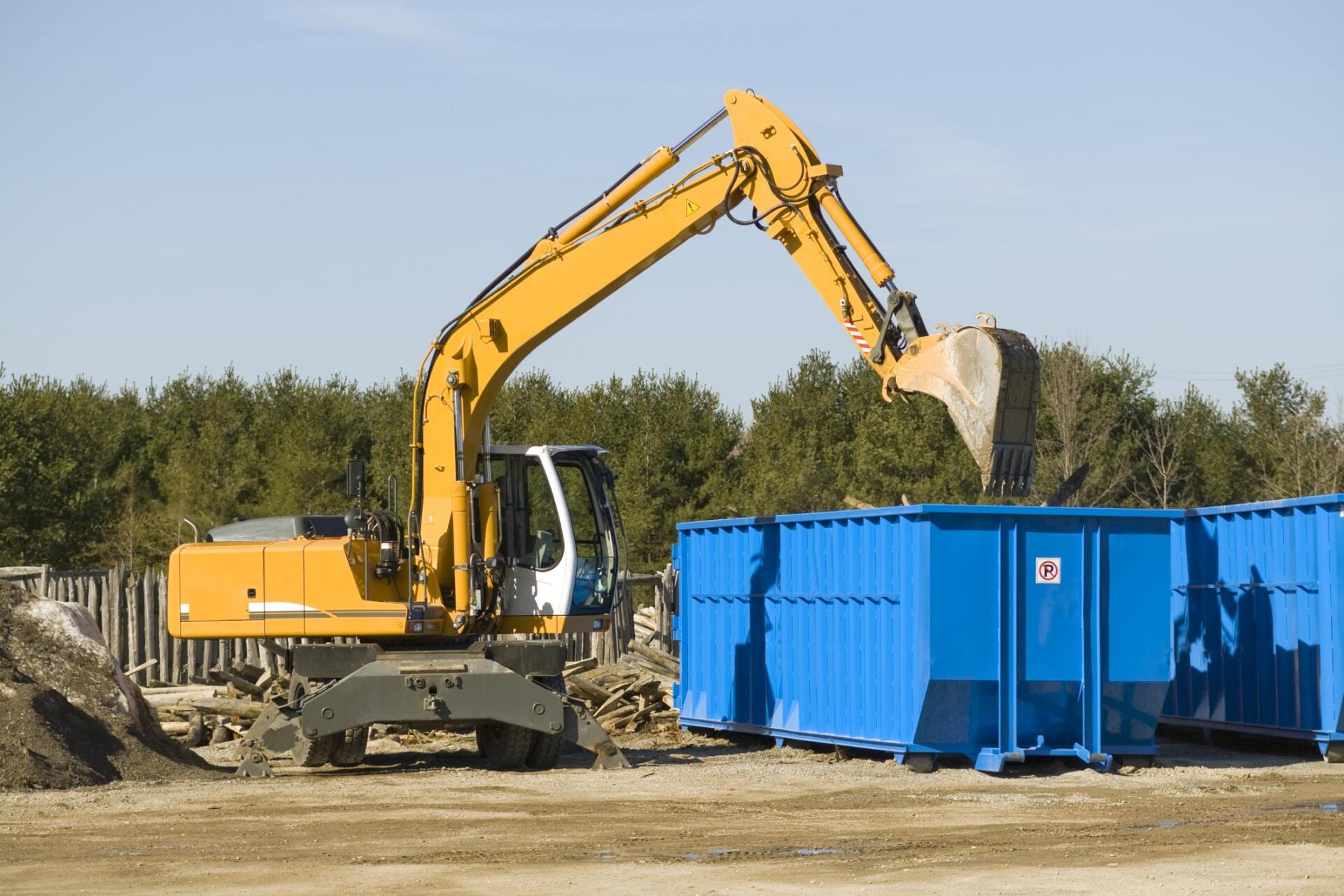 excavator in the construction site