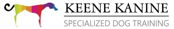 A logo for keene kanine specialized dog training