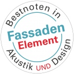 Round badge with text: 
