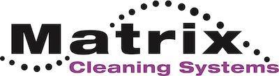 "Matrix Cleaning Systems" logo with black text and dotted arch over the name, purple text underneath.