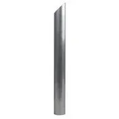 Silver metal pipe, one end cut at an angle.