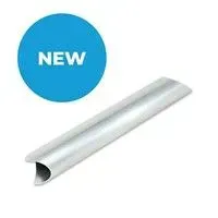 Silver-colored metal handle, labeled 