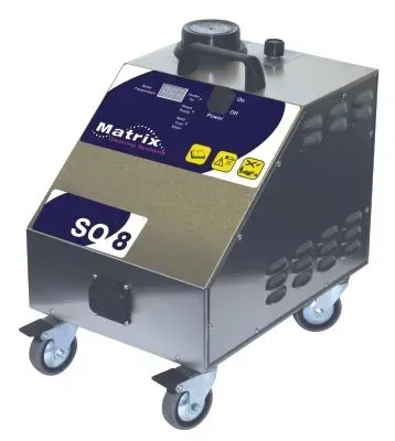 Stainless steel Matrix SO8 steam cleaner on wheels.