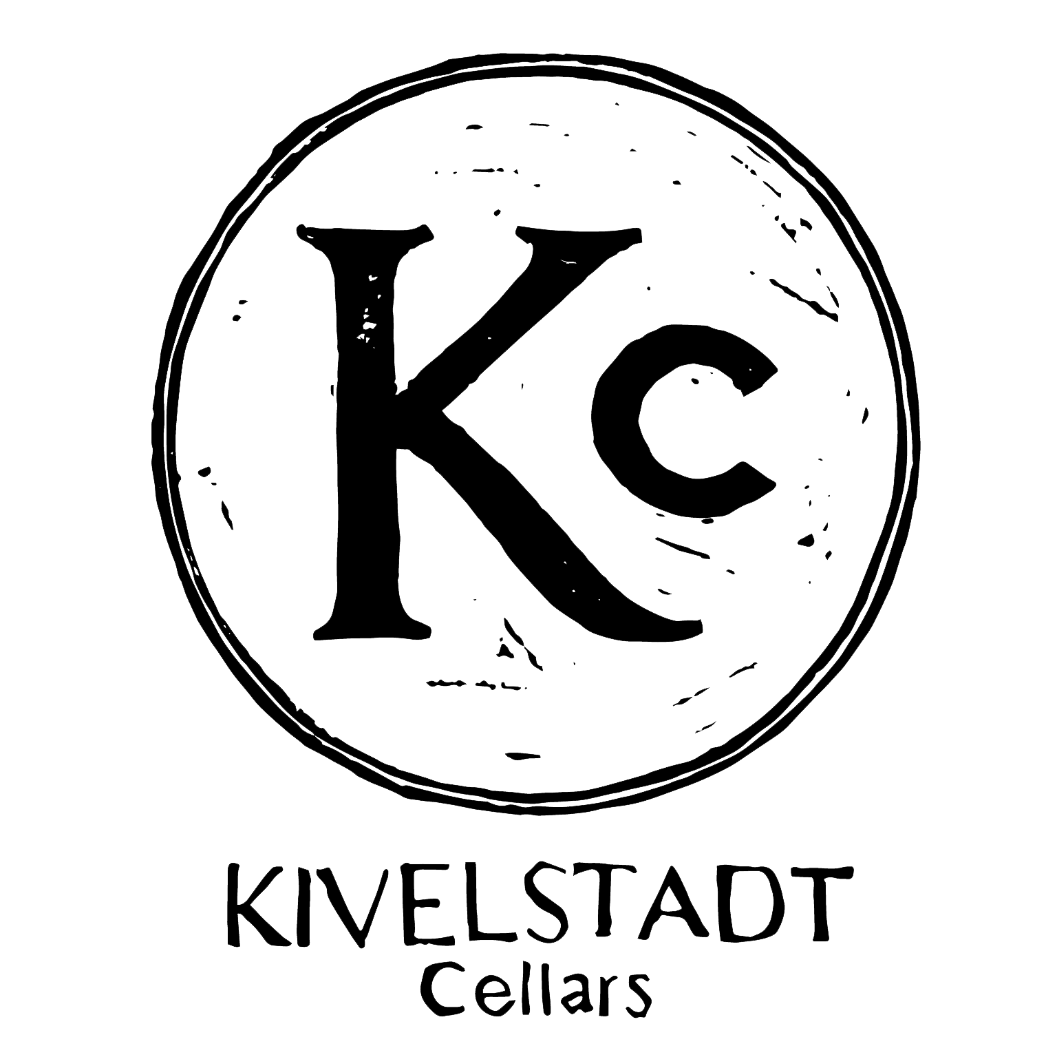 A black and white logo for kivelstadt cellars