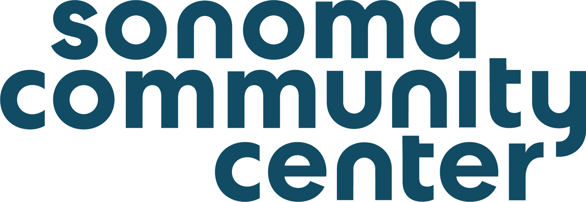 The sonoma community center logo is blue and white on a white background.