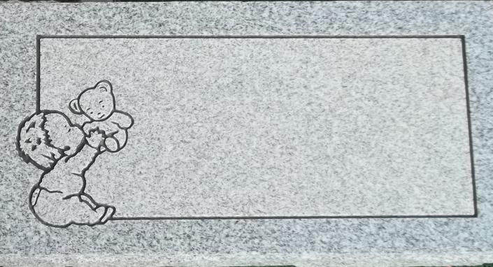 Black-and-white cartoon of a teddy bear holding a blank rectangular sign.