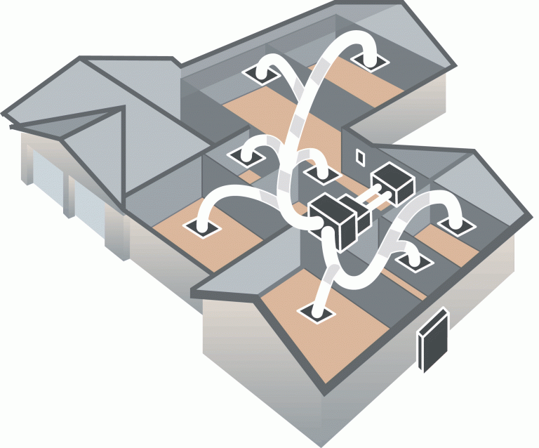 Cutaway of A House Hvac System with Ducts — Alpine Refrigeration & Air Conditioning Pty Ltd in Wollongong, NSW