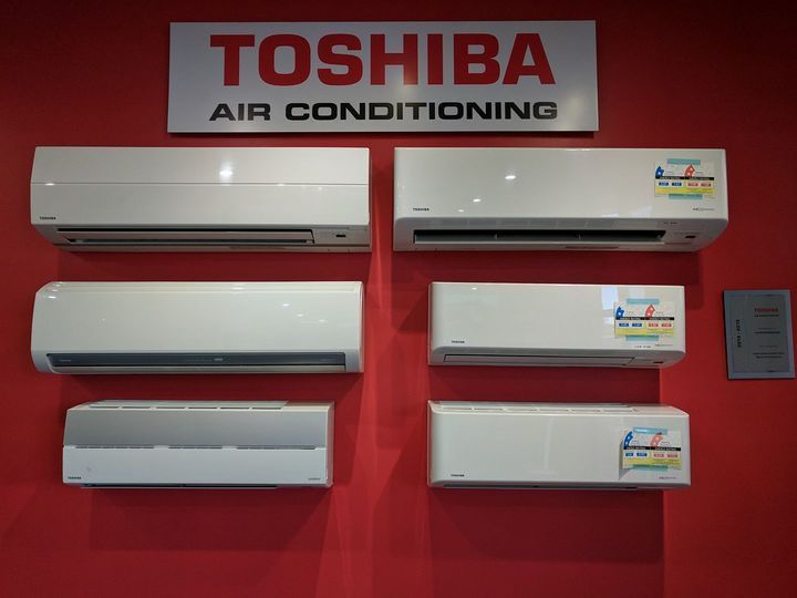 Toshiba Air Conditioning Display with Five Wall-Mounted Indoor Units — Alpine Refrigeration & Air Conditioning Pty Ltd in Wollongong, NSW