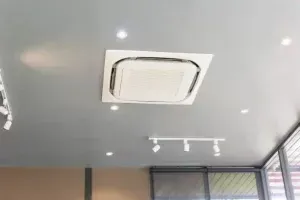 Ceiling-mounted Air Conditioner And Recessed Lights — Alpine Refrigeration & Air Conditioning in Wollongong, NSW Ceiling-mounted Air Conditioner And Recessed Lights — Alpine Refrigeration & Air Conditioning Pty Ltd in Wollongong, NSW