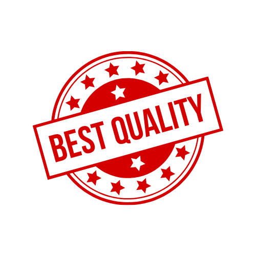 Red “BEST QUALITY” stamp with stars in a circular seal