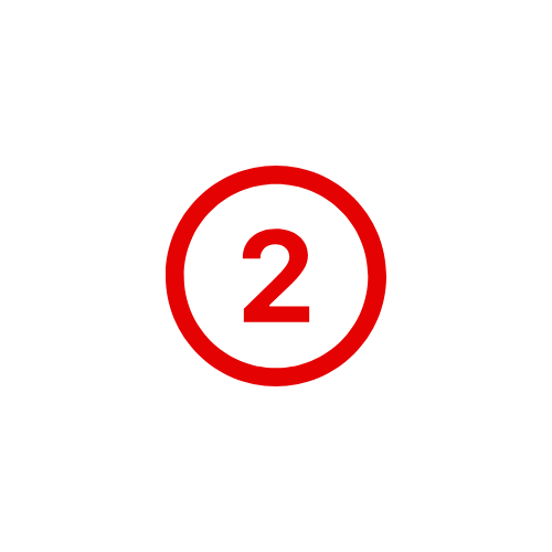 Red number 2 inside a red circle on a white background