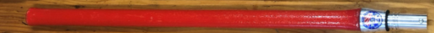 Red pencil with silver ferrule and pink eraser on a white background