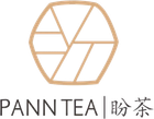 Logo reading “PANN TEA” with Chinese characters, featuring a tan geometric hexagon icon above text.