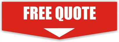 Red banner button with white text reading “FREE QUOTE” and a downward-pointing white arrow
