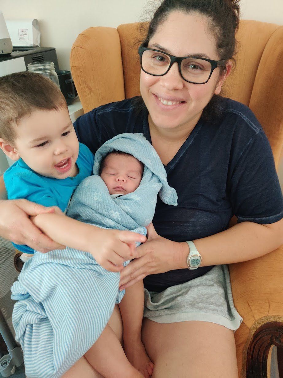 woman with baby & toddler