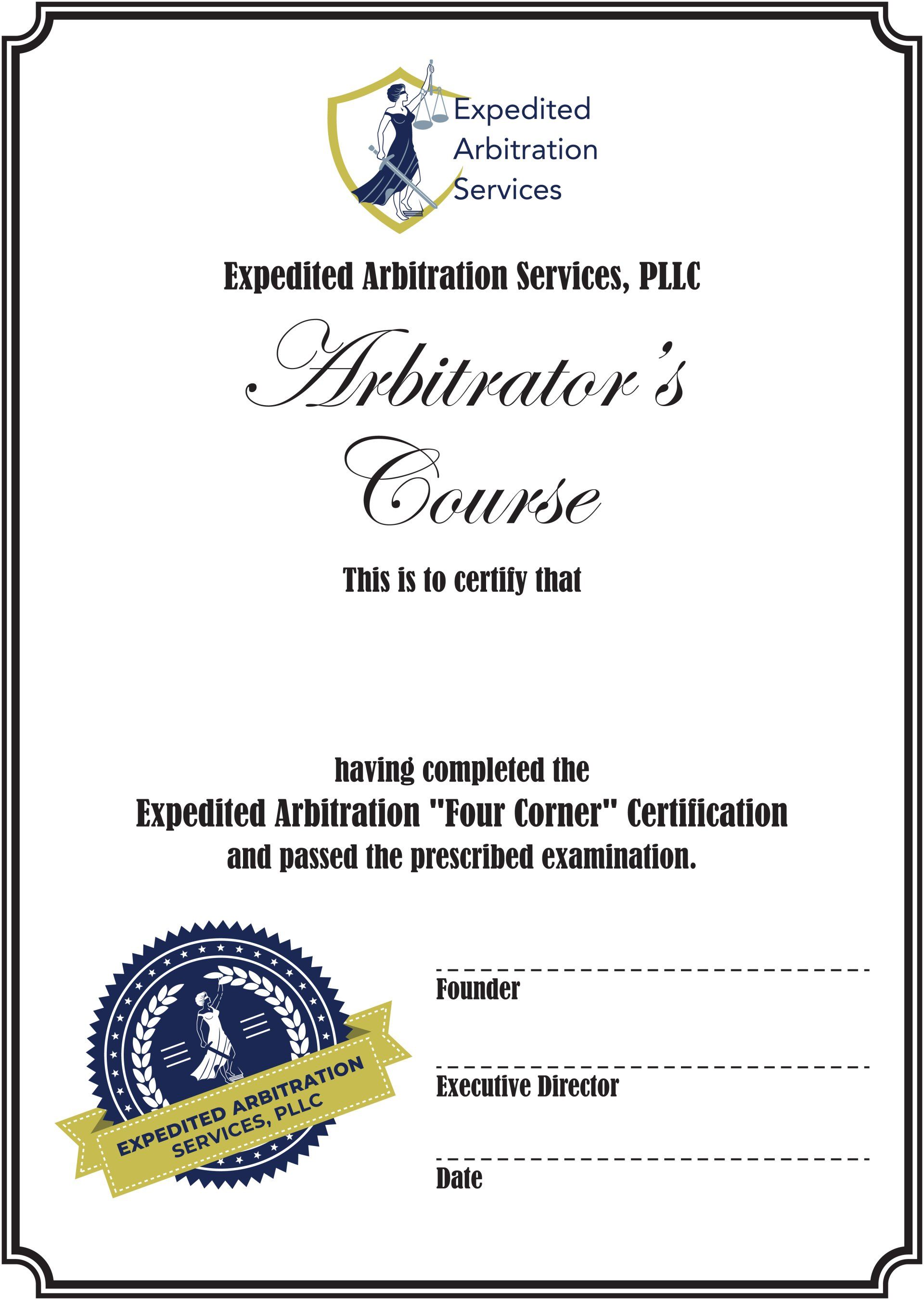 Expedited Arbitration agreement 0122
