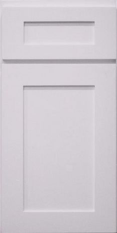 White cabinet door with a small drawer above it, shown front-on.