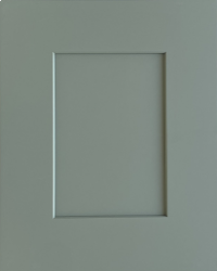 Gray wall with a recessed rectangular panel outlined by subtle shadows