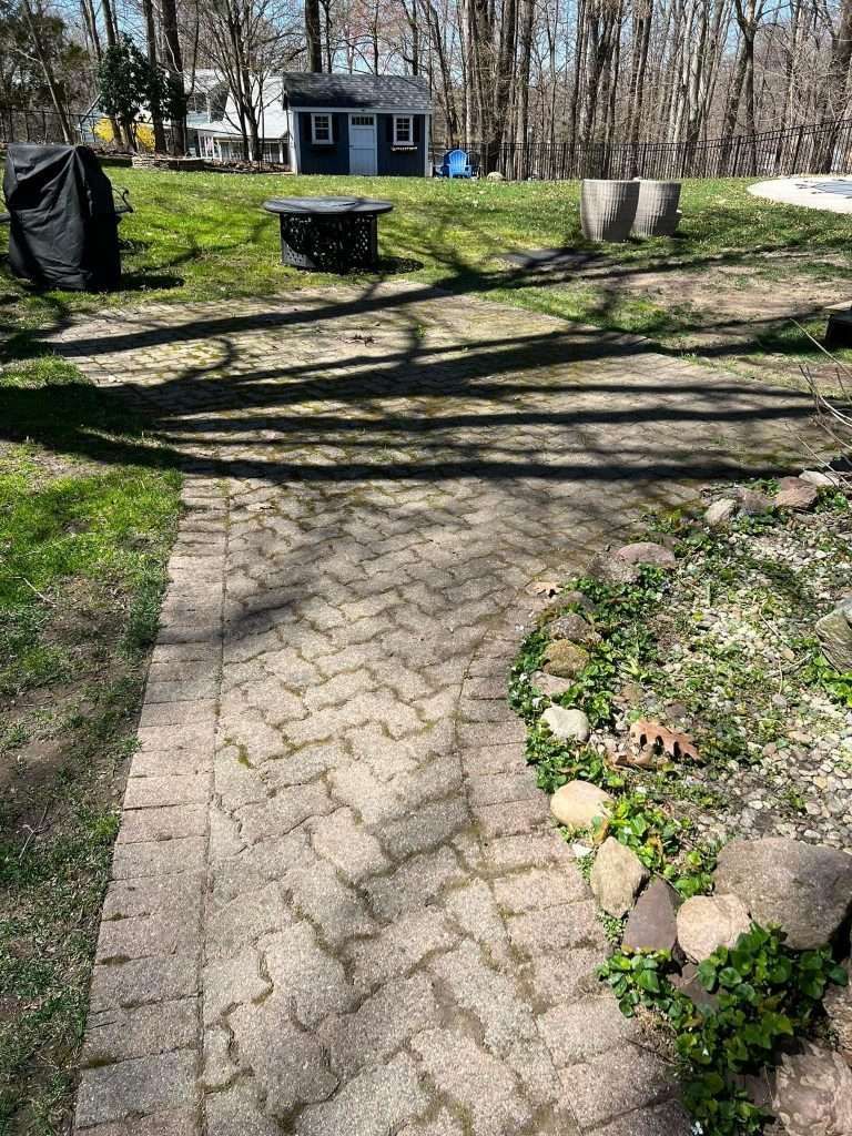 Dirty Walkway Before — Ludlow, Massachusetts — All Blue Pressure Washing