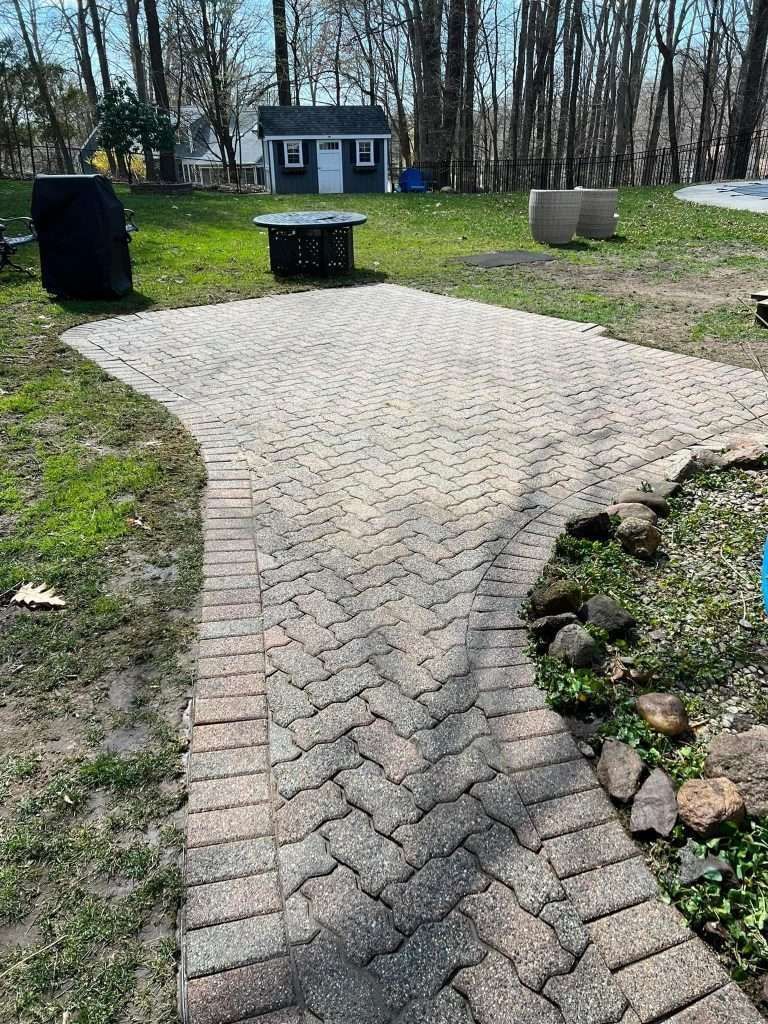 Dirty Walkway Before — Ludlow, Massachusetts — All Blue Pressure Washing