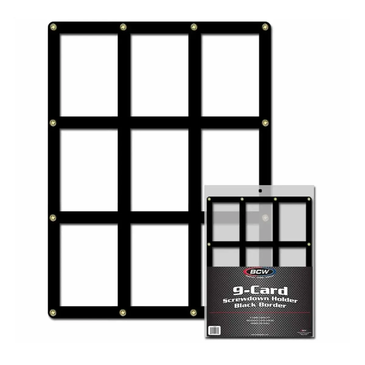 BCW 9 Card Screwdown Holder - Black Border
