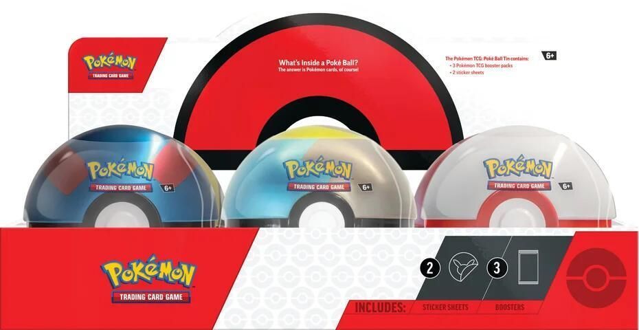Pokemon TCG: Pokeball Tin 2024 Q4 6ct Display
