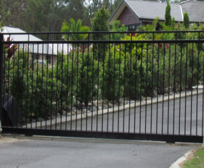 Black Steel Sliding Gate — Numurkah, VIC — L & J Webb’s Fencing