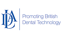 Logo for the British Dental Technology Association: blue letters 