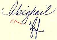 A handwritten signature with the name Abighail and Yosef