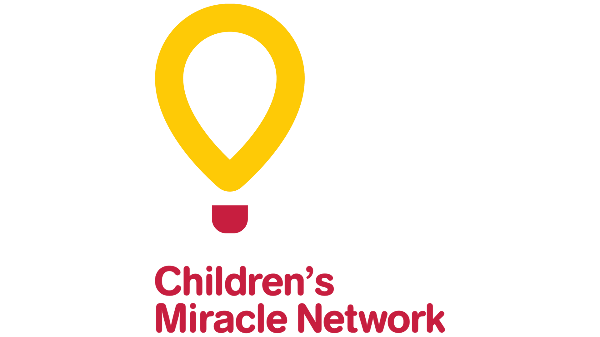 The children 's miracle network logo is a yellow and red light bulb.