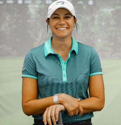 A logo of a person holding a golf club.
