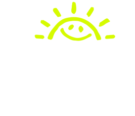 A yellow sun with a smiley face drawn on it on a white background.