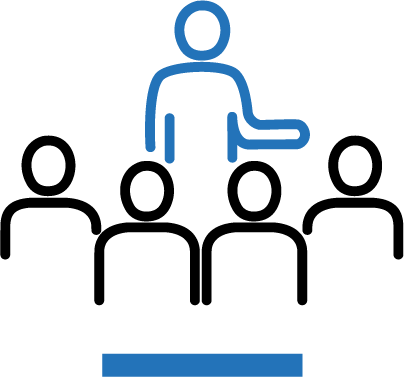 A man is giving a presentation to a group of people.