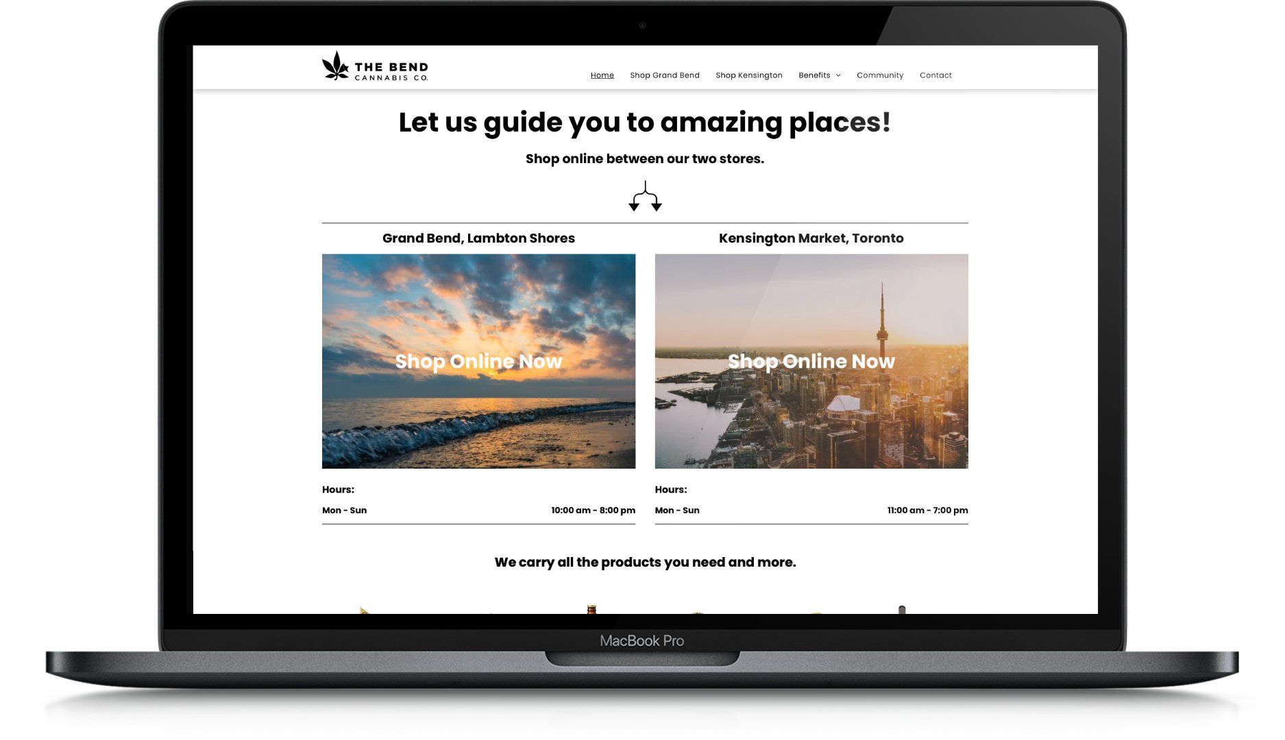 A laptop computer is open to a website that says `` let us guide you to amazing places ! ''