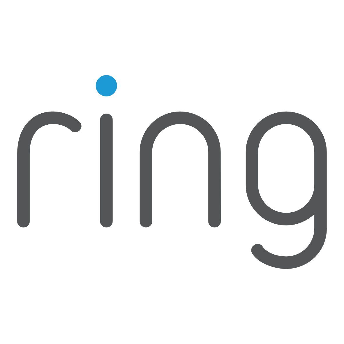 Ring logo: gray text with a blue dot above the letter “i”.
