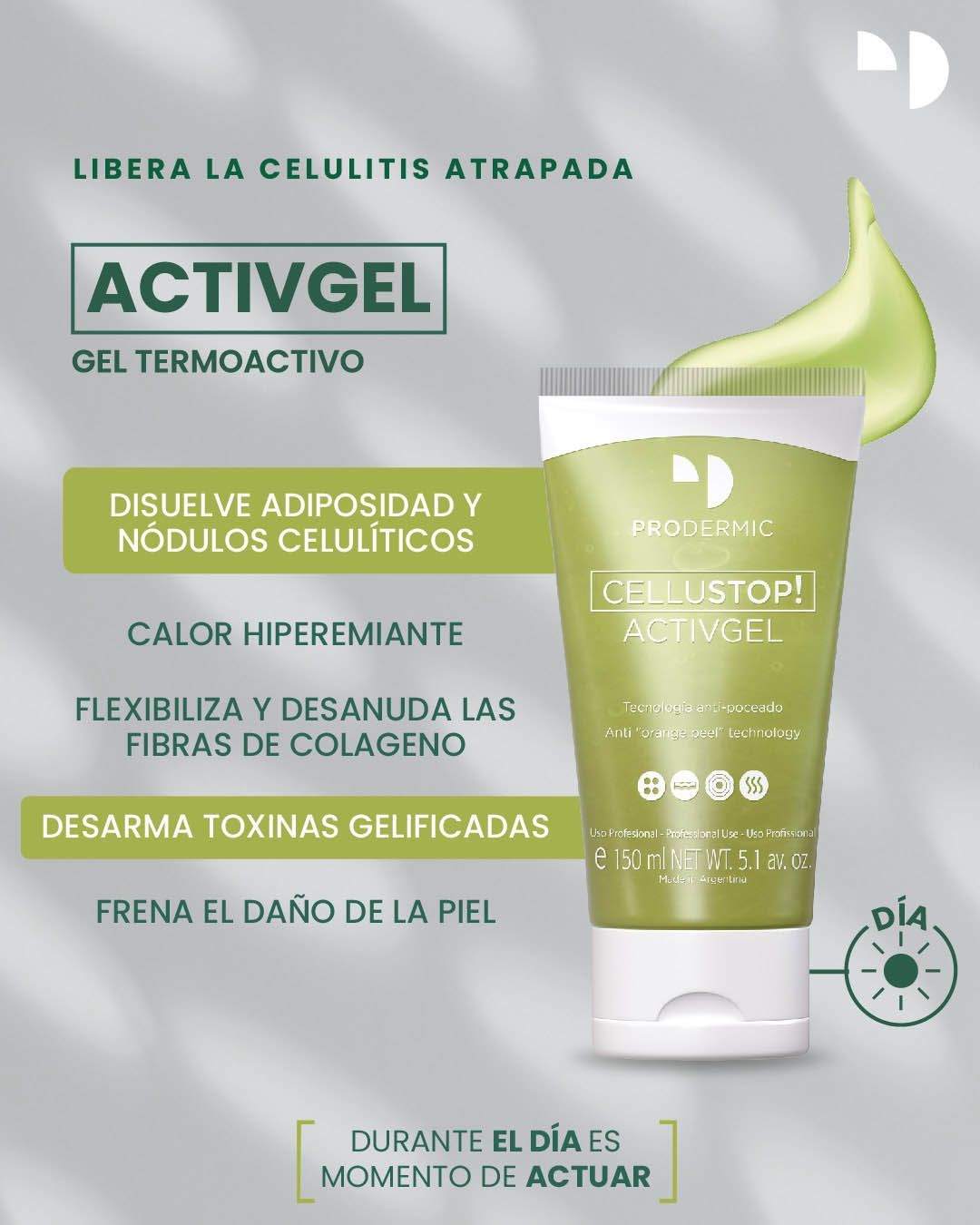 CELLUSTOP ACTIV- GEL  ANTICELULITICO DE 5 ACCIONES 150ML