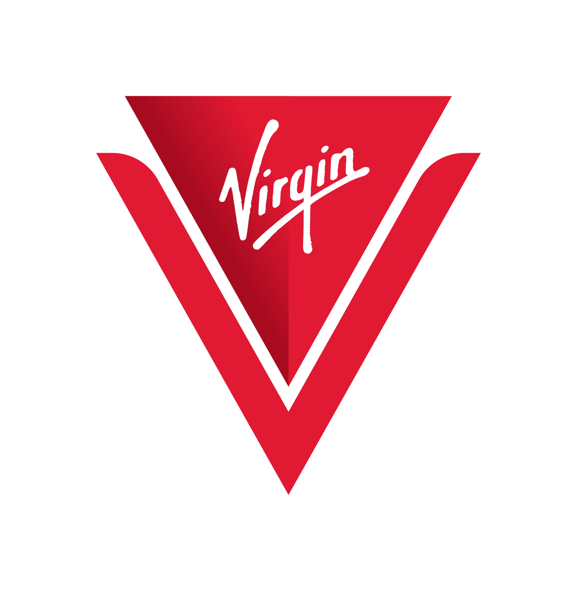 Virgin logo: red inverted V with "Virgin" in white script.